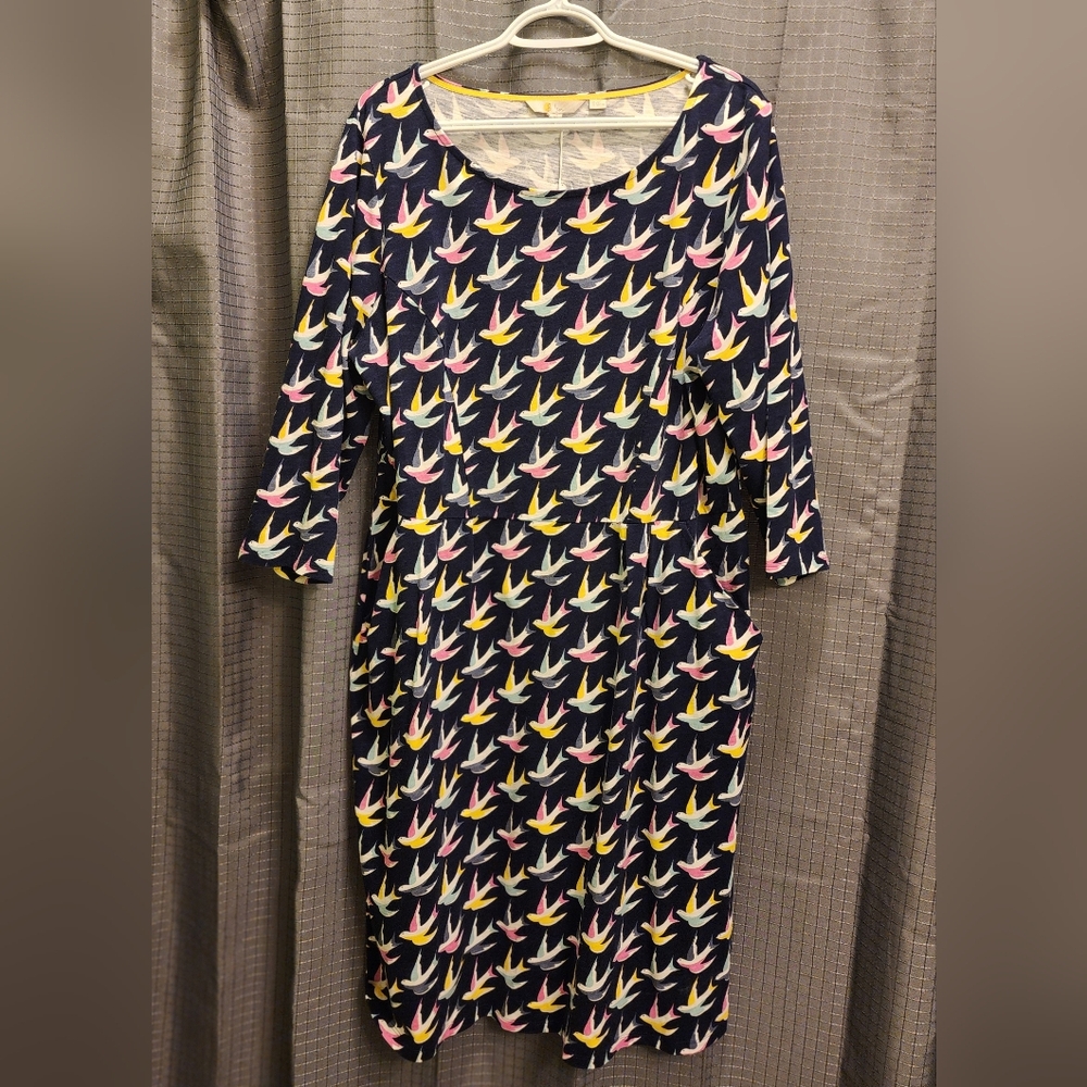 NWT, Boden Multicolor Bird Print Dress